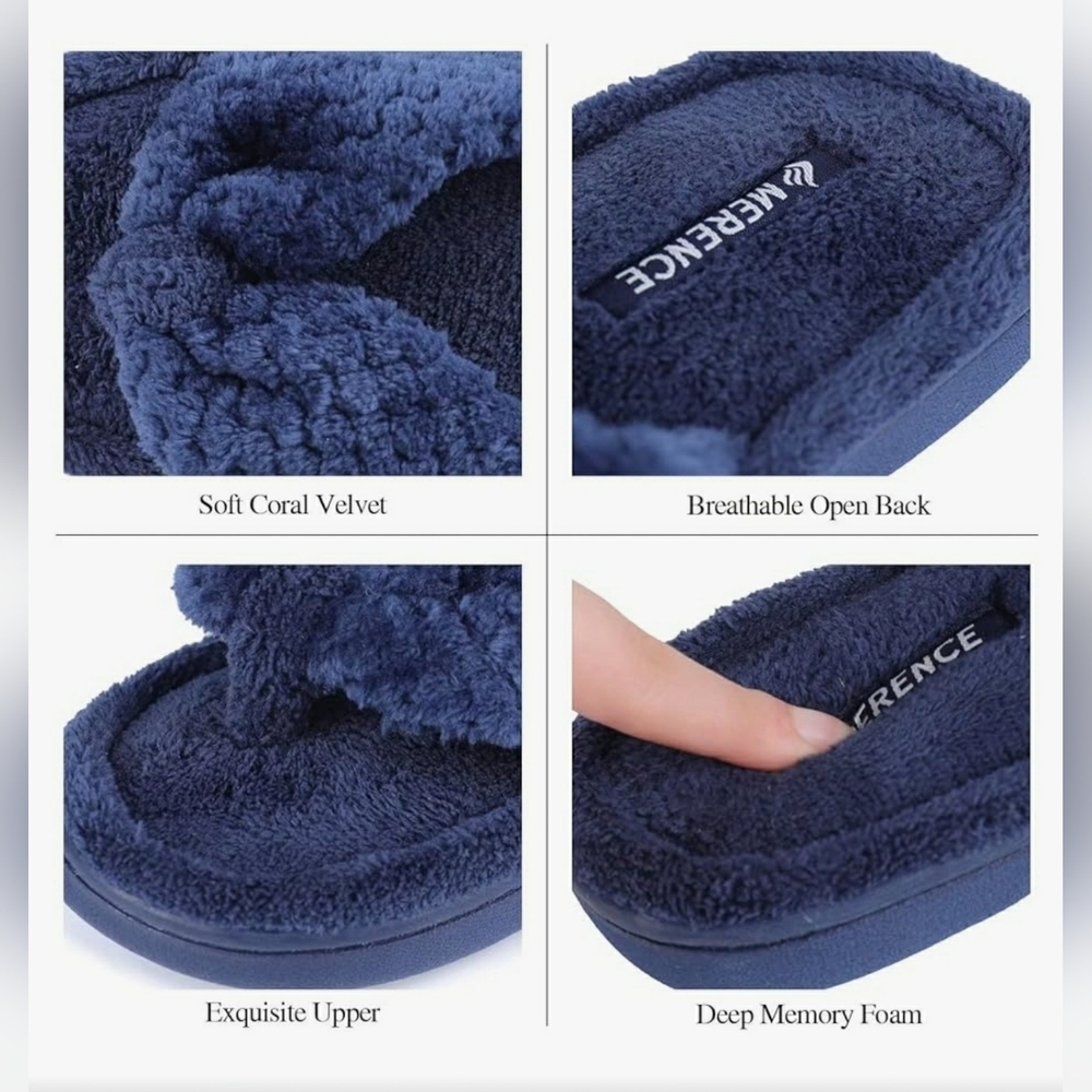 Fanture Memory Foam Flip Flop Slippers with Cozy size US 9|10